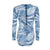 Silver Botanical Long Sleeve Back Zip One-Piece Swimsuit