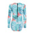 Turquoise Sunrise Long Sleeve Back Zip One-Piece Swimsuit
