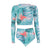 Turquoise Sunrise Long Sleeve Cropped Rash Vest