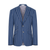 Blue pinstripe blazer on a white background
