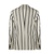Striped blazer with black and white pattern on a white background