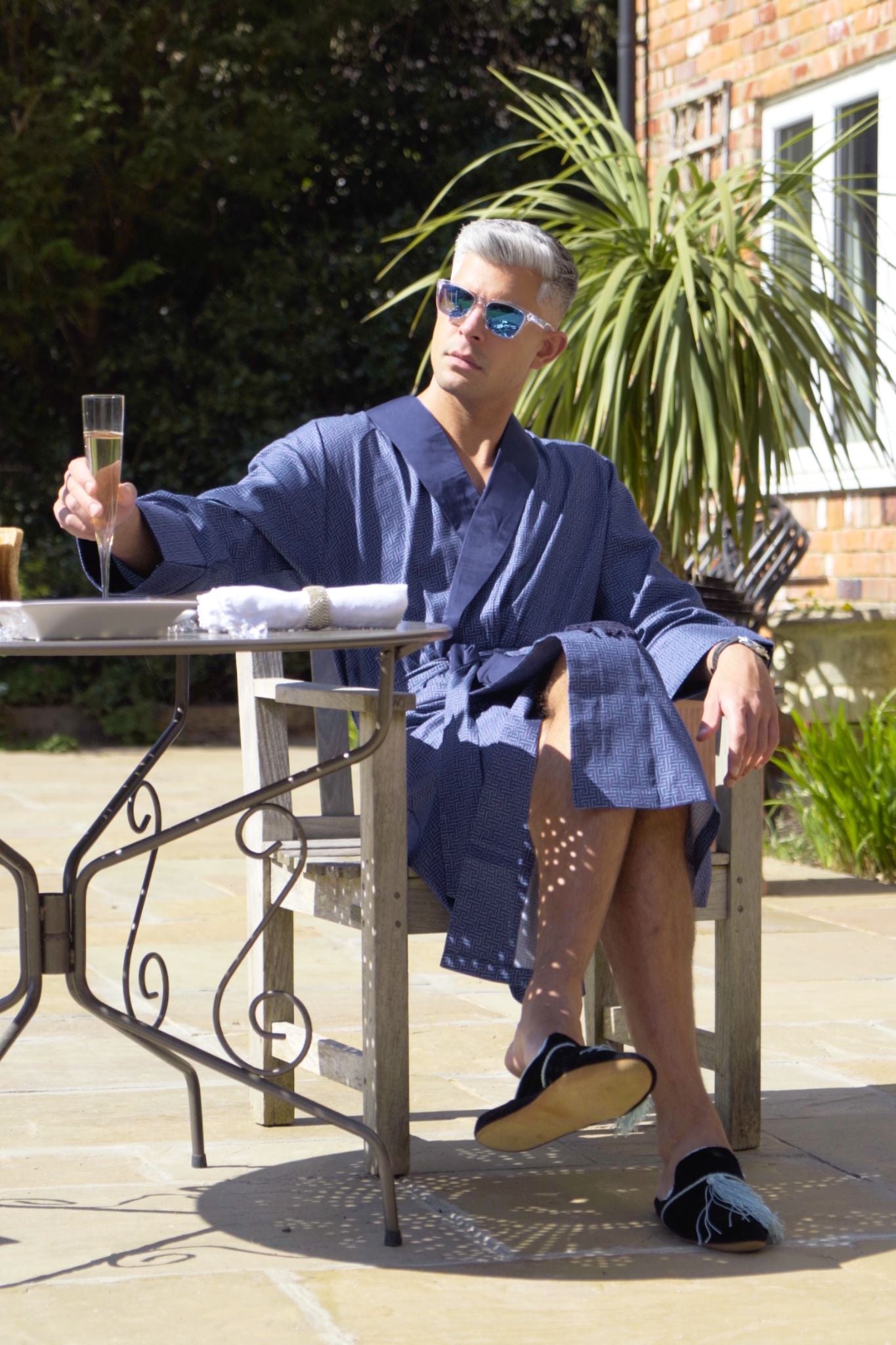 Leichter Morgenmantel für Herren - Oxford