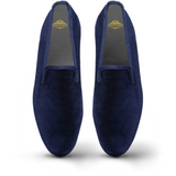 Samt-Loafer/Slipper Shoe Plain Navy Blue