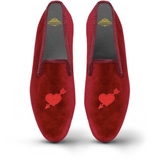 Samt-Loafer/Slipper Shoe Shot Through The Heart