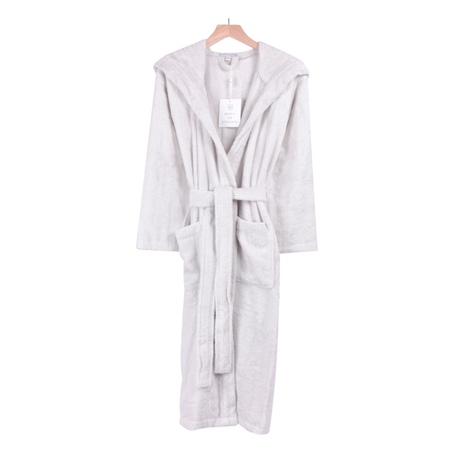 NUA Pale Grey Dressing Gown | Bown of London product front view